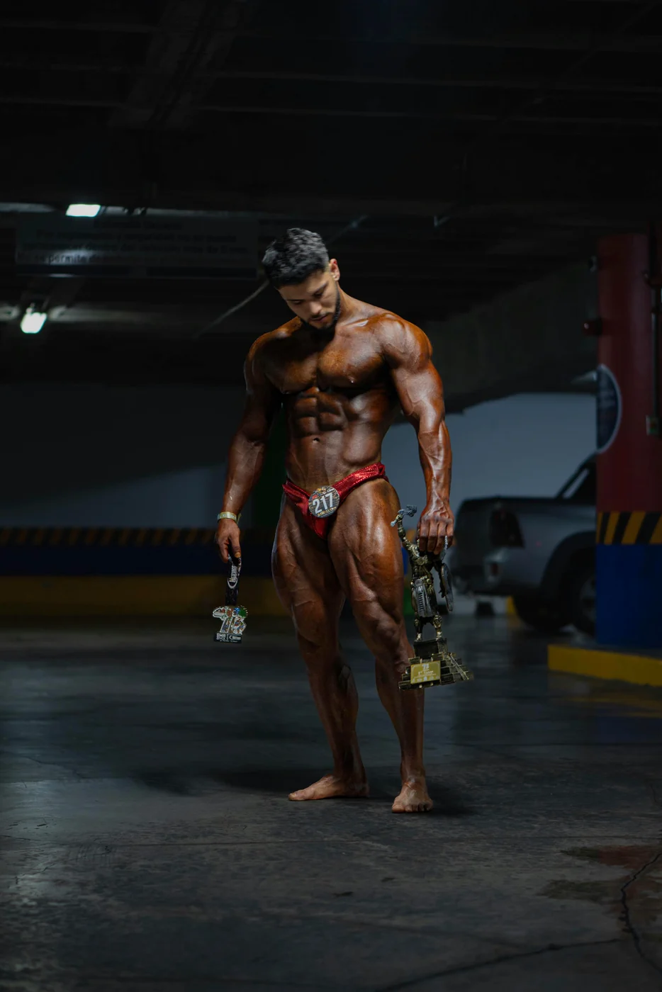 Syntex Team athlete in a back pose during the competition